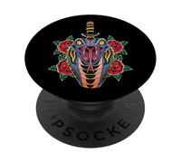 Testa di serpente Vintage American Traditional Tattoo Style Art PopSockets PopGrip Adesivo