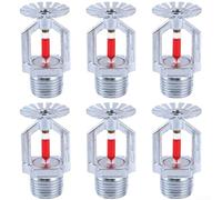 Testa di spruzzatore antincendio in rame cromato 6 pezzi design pendente 155f valutazione 1/2 Npt filo sfera di vetro termico per ingranaggi di sicurezza edilizia residenziale