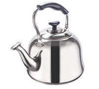 Testa di tè in acciaio inossidabile in acciaio in acciaio inossidabile per pianoforte superiore con maniglia anti-scambia adatta per tutte le stufe Teakettle di bollitore fischiatore (4L)