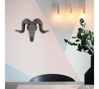 Testa di teschio di pecora, scultura artistica, decorazione da parete, 3D, corna