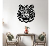 Testa di Tigre in Metallo da Parete - Decorazione Rustica da Parete, Decorazione Animale, Decorazione da Parete Naturale, Decorazione per Interni ed Esterni, Stile Fattoria, Fauna Selvatica (Nero