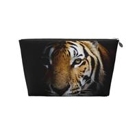 Testa di tigre stampata al buio, Borsa da toilette Borsa per trucco Borsa per cosmetici Borsa da toilette da viaggio portatile