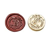 Testa di Timbro Sigillo Ceralacca Vintage,Stile Alfabetico Testa Timbro Ceralacca in Ottone,Personalizzato Senza Manico,Rimovibile Testa di Timbro per Invito,Buste,Confezione Regalo (B)