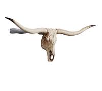 Testa di toro, testa di teschio, decorazione da parete a corno lungo, sculture con teschi artistici, ornamenti, corna, statua da appendere per la decorazione domestica (A)