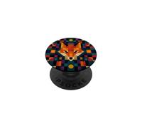 Testa di volpe geometrica retrò Gamer PopSockets PopGrip Adesivo