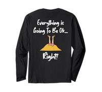 Testa Divertente in Umorismo Sabbia Tutto andrà Bene Bene Maglia a Manica