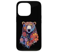 Testa d'orso floreale con animali selvatici Mandala Foresta Custodia per iPhone 13 Pro