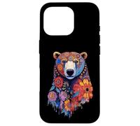 Testa d'orso floreale con animali selvatici Mandala Foresta Custodia per iPhone 16 Pro