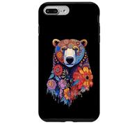 Testa d'orso floreale con animali selvatici Mandala Foresta Custodia per iPhone 7 Plus/8 Plus