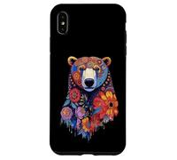 Testa d'orso floreale con animali selvatici Mandala Foresta Custodia per iPhone XS Max