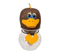 Testa Erba Che Cresce Papera - Pianta Capelli Animale Divertente con Vasetto e Ciondolo Paperotto - Idea Regalo Originale Compleanno Natale - Decorazione Scrivania Ufficio - Grass Head 12,5 cm