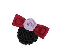 Testa Fiore Donna Professionale Gioielli Infermiera Hostess Banca Rete for Capelli Lavoro Padella Fermaglio for Capelli Indietro Testa Copricapo(Purple Net)