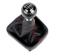 Testa Leva Cambio Per VW Per Golf 5 Per A5 MK 2004 2005 Per Golf 5 Per Plus 2004 2005 2006 2007 2008 Pomello Del Cambio A 5/6 Velocità Con Cuffia In Pelle Marce Leva Pomello(5 Speed4)