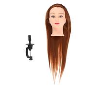 Testa Manichino con Chioma Sintetici Lunghi 70 CM per Acconciature | Supporto con Morsetto Metallico e Piccolo Piedistallo, Regolazione Multipla, Uso in Aula per Esercizi di Styling