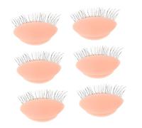 Testa Manichino per Pratica Ciglia 3 Paia in Silicone Rosa | Estensione Ciglia, Uso Trucco per Principianti, Facile Pulizia e Riuso, Ingombro Ridotto