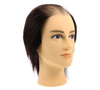Testa Manichino Uomo per Taglio e Styling Chioma, Pvc | Nero, Densità Chioma Realistica, Strumento Formativo per Barber Shop e Aula