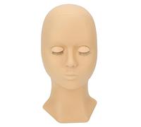 Testa Mannequino in Silicone Rimovibile con Ciglia Estese per Pratica Extension Ciglia e Massaggio, Occhi Interchangeabili per Formazione Professionale, Allenamento Estetista, Corsi di Bellezza, Uso