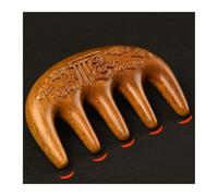 Testa Meridiano Massaggio Pettine Verde Sandalo Cinque Denti Larghi Pettine Agopuntura Terapia Circolazione Capelli Liscio Antistatico (Stile S)