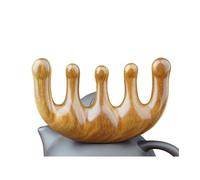 Testa Meridiano Massaggio Pettine Verde Sandalo Cinque Denti Larghi Pettine Agopuntura Terapia Circolazione Anti-statica Capelli Liscio (Stile Q)