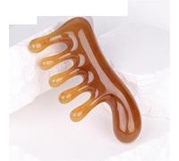 Testa meridiano pettine resina sintetica Gua Sha strumento di massaggio cuoio capelluto relax muscolare tirando strumento di bellezza 1 pz (Color : A)