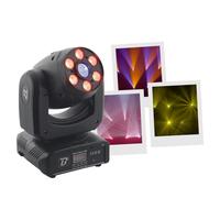 BoomToneDJ Maxi Spot 90 Testa mobile LED RGB 90 W Effetto Wash Lyre Faro per serata Disco DJ Illuminazione di scena Spot DMX Automatica Rilevamento musicale Luce 7 gobos Shake Stroboscopio per bar,