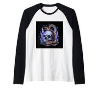 Testa mortale con Serpente per emos e gotici Maglia con Maniche Raglan