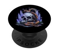 Testa mortale con serpente per emos e gotici PopSockets PopGrip Adesivo