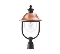 Testa Palo Esterno Classico Alluminio Nero Rame 1 Luce E27 Ip44