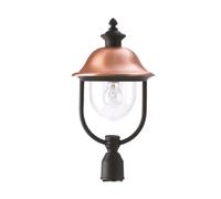 Testa Palo Esterno Classico Alluminio Nero Rame 1 Luce E27 Ip44