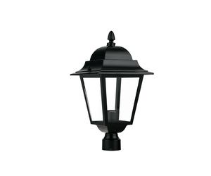 TESTA PALO LANTERNA ROMA NERA CON CASSA DI CONNESSIONE IP44 1 LUCE ATTACCO E27 21,5X41,5CM