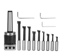 Testa per Alesatura F1 in Acciaio Al Carbonio Ad Alta Durezza con Filettatura di Coda con Gambo MT3 con Filettatura di Coda 1-1/2-18UNF, Adattatore per Alesatore M12 per