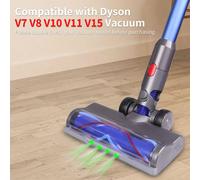 Testa per aspirapolvere per Dyson V7 V8 V10 V11 V15 con parti di ricambio per fari a LED verdi e spazzole a rullo Black