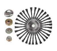 Testa per decespugliatore in filo di acciaio annodato da 25,4 cm, testa rotante per tosaerba per rimozione di erbacce e ruggine (include vite superiore e inferiore della piastra di pressione)