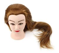 Testa per la formazione dei capelli Manichino Strumento per la pratica dello styling di alta qualità per parrucchieri Cosmetologi e scuole di bellezza Colore oro 75 cm Lunghezza