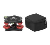 Testa per treppiede fotografico LP64 con base di livellamento, base di livellamento a tre ruote per treppiede, regolazione angolare precisa di ±5° con 3 livelle a bolla,