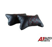 Testa Poggianuca Supporto Cuscino Auto Sedile Cuscinetto 2X Cuoio PU Nero &