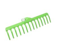 Testa rastrello da giardino in metallo, 12 denti, manico da 28 mm, verniciato a polvere, verde