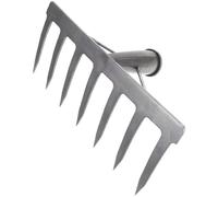 Testa Rastrello in Acciaio Nero a 7 Denti da Giardino | Diserbo e Attività Orticole, Design Semplice, Funzione di Solco nel Terreno