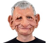 Testa realistica umana in lattice M-Ask Man per costume di Halloween - Halloween Realistico Vecchio Man Face Cover Cosplay Props | Carnevale Cosplay Old Man M-Ask Uomo Super Soft Latex Papa Ma-Sk