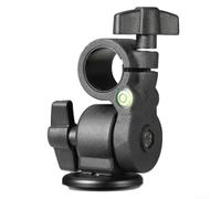 Testa sferica adattatore treppiede in alluminio, inclinabile a 180°, nero | Struttura in alluminio, diametro del tubo da 25 mm, filettatura superiore da 1/4", anodizzato nero, leggero