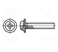 Testa: sferica Vite Phillips con la flangia PH1 0,45 M2,5x6