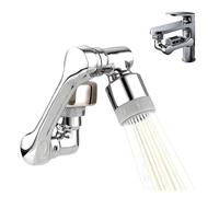 Testa spruzzatore per rubinetto girevole a 1080°, adattatore universale da 22/24 mm con aeratore anti-schizzi per rubinetto da cucina e lavabo (doppio a 1080 gradi)