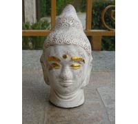 TESTA STATUA SIDDHARTA Buddha scultura terracotta opera artigianale india yoga