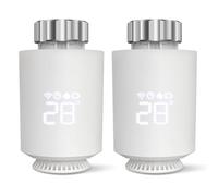 Testa Termostatica Connessa e Intelligente,Accessorio connesso tramite WiFi per le teste dei radiatori, Compatibile con Alexa, Google Assistant, Smart Life APP Controllo, Programmabile (2 Pack)