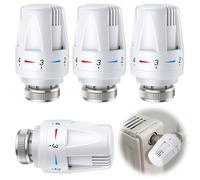 Testa Termostatica Radiatore M30x1.5 Set 4 Pezzi Regolabile con Funzione Antigel