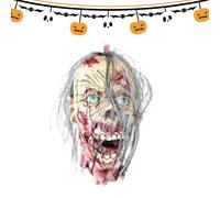 Testa zombie puntelli di Halloween, puntelli sanguinanti zombie scherzi, decorazioni per la casa infestata in lattice, decorazione horror di Halloween, forniture per decorazioni per feste, per feste