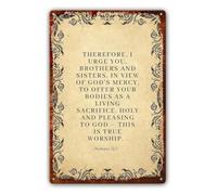 Testament Quote Tin Sign Decor 12x8 Inch