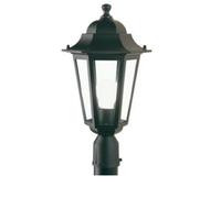 Testa Palo Da Esterno Contemporaneo Esagonale Alluminio E Vetro Nero 1 Luce E27