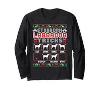 Testardo Labrador Retriever Tricks Cane Brutto Natale Maglia a Manica