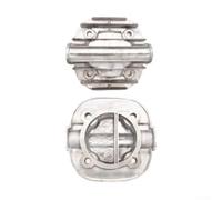 Testata cilindro compressore d'aria in alluminio pressofuso, parte di ricambio silenziosa per olio, con 13 misure, per attrezzi da giardino e casa, finitura grigia (12)